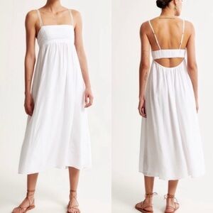 Abercrombie Crinkle Textured Maxi Dress White size XS
